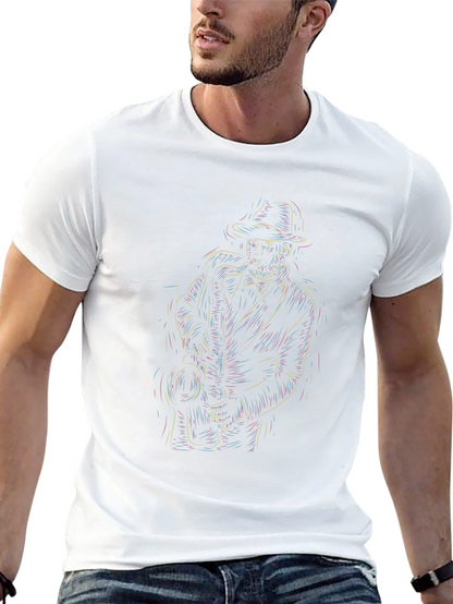 Cool Jazz Musician Graphic Tee - Black