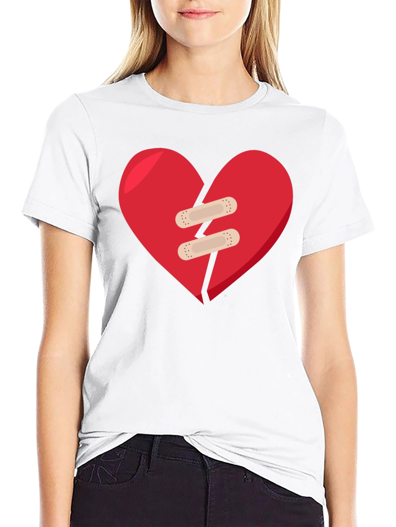 Mended Heart Graphic Black T-Shirt