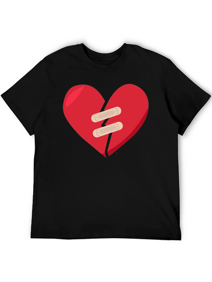 Mended Heart Graphic Black T-Shirt
