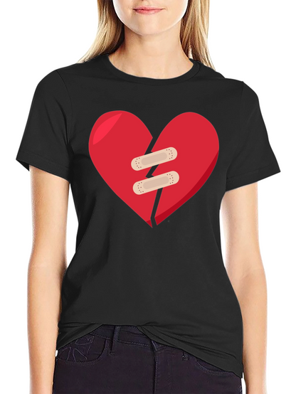 Mended Heart Graphic Black T-Shirt