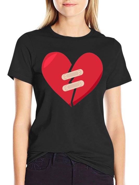 Mended Heart Graphic Black T-Shirt