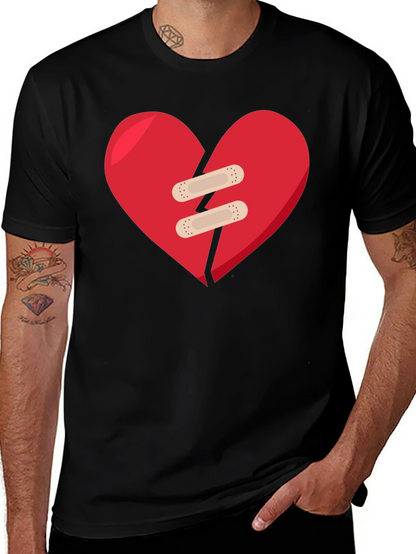 Mended Heart Graphic Black T-Shirt