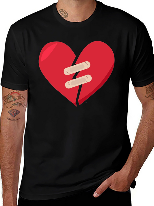 Mended Heart Graphic Black T-Shirt