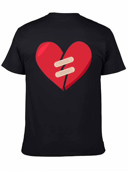 Mended Heart Graphic Black T-Shirt