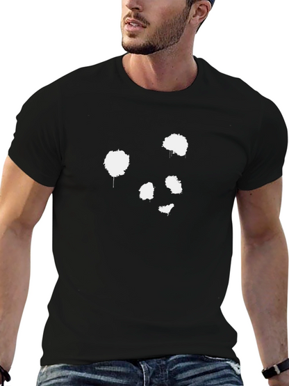 Abstract Panda Graphic Tee - Black