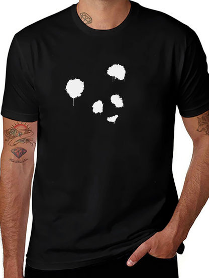 Abstract Panda Graphic Tee - Black