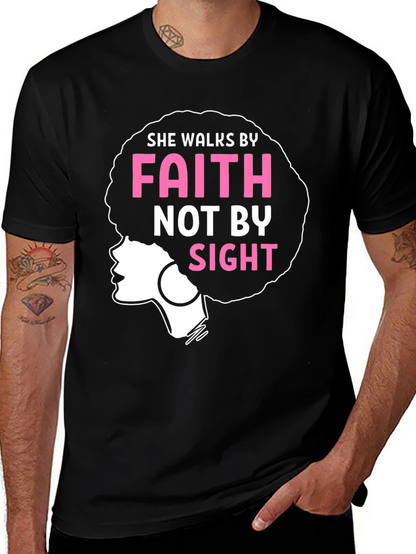Faith Afro Graphic Tee - Walk by Faith Shirt
