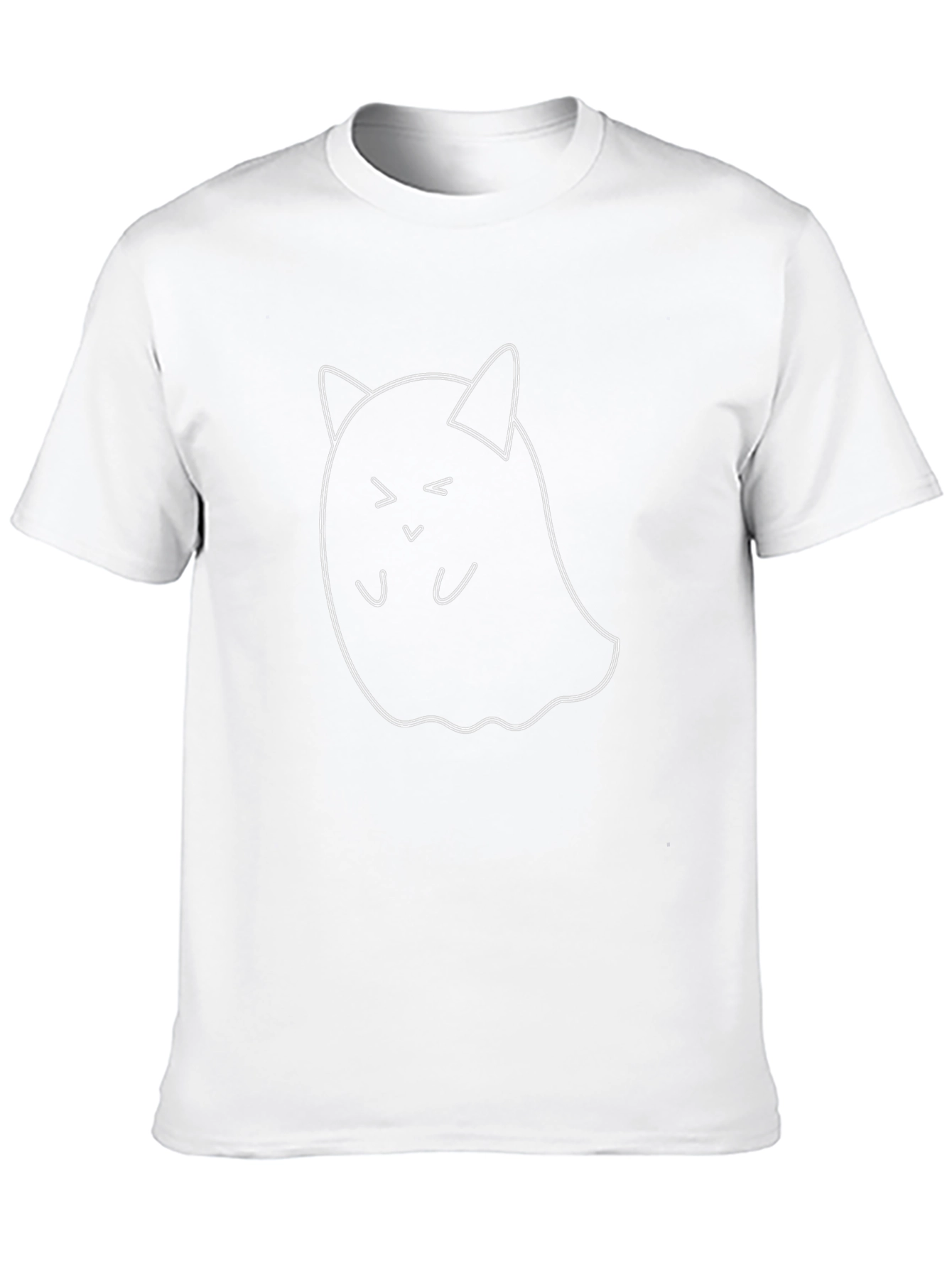 Cute Cat Ghost Black T-Shirt