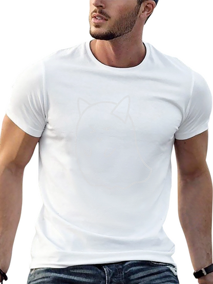 Cute Cat Ghost Black T-Shirt