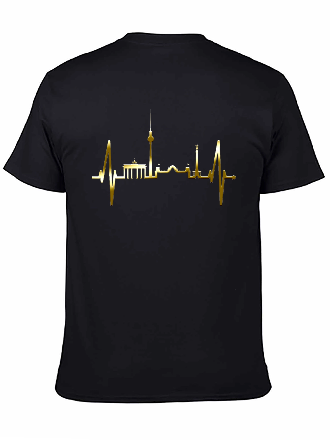 Berlin Skyline Heartbeat T-Shirt - Black