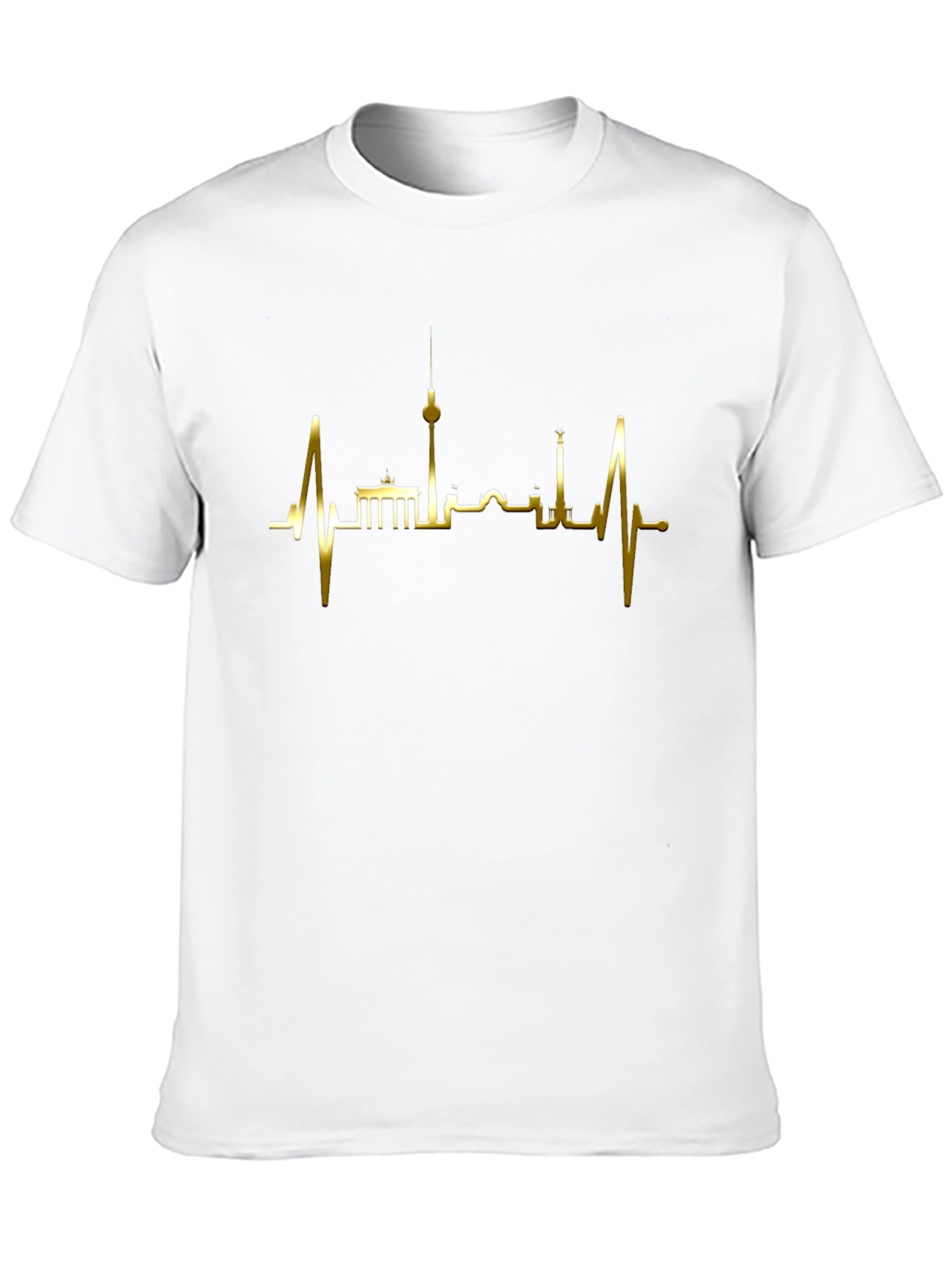 Berlin Skyline Heartbeat T-Shirt - Black