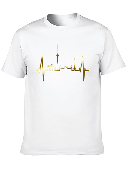 Berlin Skyline Heartbeat T-Shirt - Black