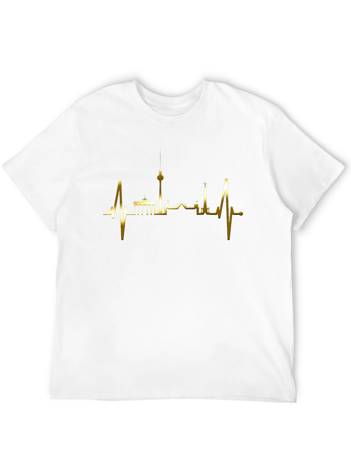 Berlin Skyline Heartbeat T-Shirt - Black