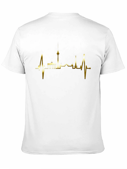 Berlin Skyline Heartbeat T-Shirt - Black