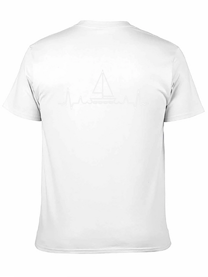 Sailboat Heartbeat T-Shirt - Boating Lover Gift