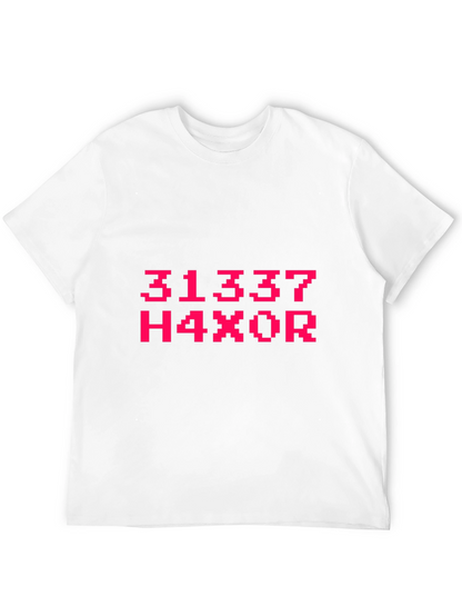 Leetspeak H4X0R Graphic Tee - Black