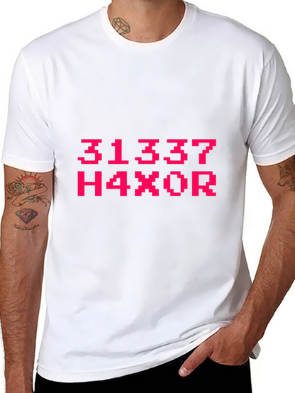 Leetspeak H4X0R Graphic Tee - Black