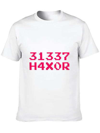 Leetspeak H4X0R Graphic Tee - Black