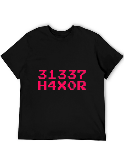 Leetspeak H4X0R Graphic Tee - Black