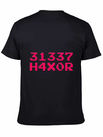 Leetspeak H4X0R Graphic Tee - Black