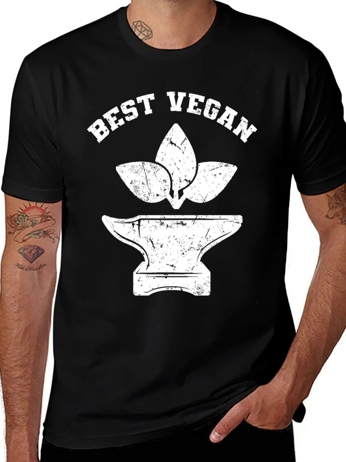 Best Vegan Graphic Tee - Black Cotton T-Shirt