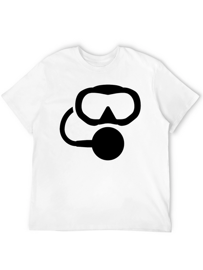 Scuba Diver Mask Graphic T-Shirt - Black