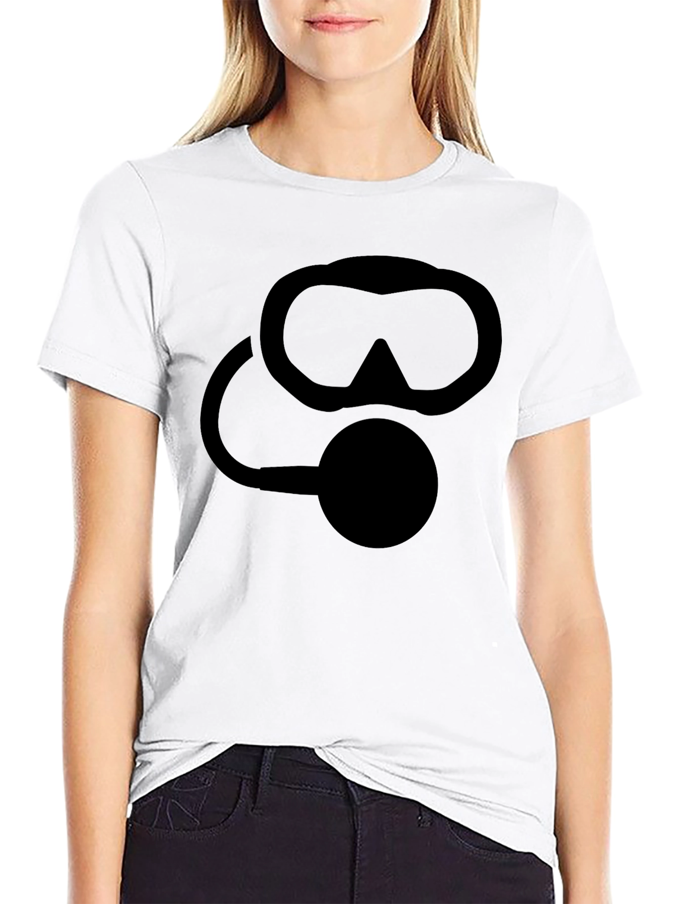 Scuba Diver Mask Graphic T-Shirt - Black