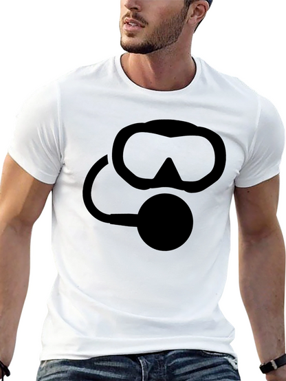 Scuba Diver Mask Graphic T-Shirt - Black