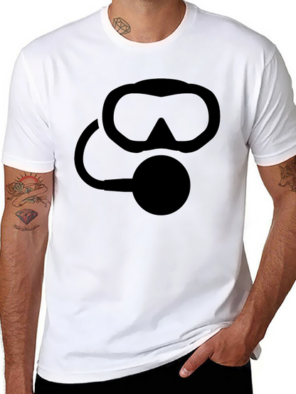 Scuba Diver Mask Graphic T-Shirt - Black