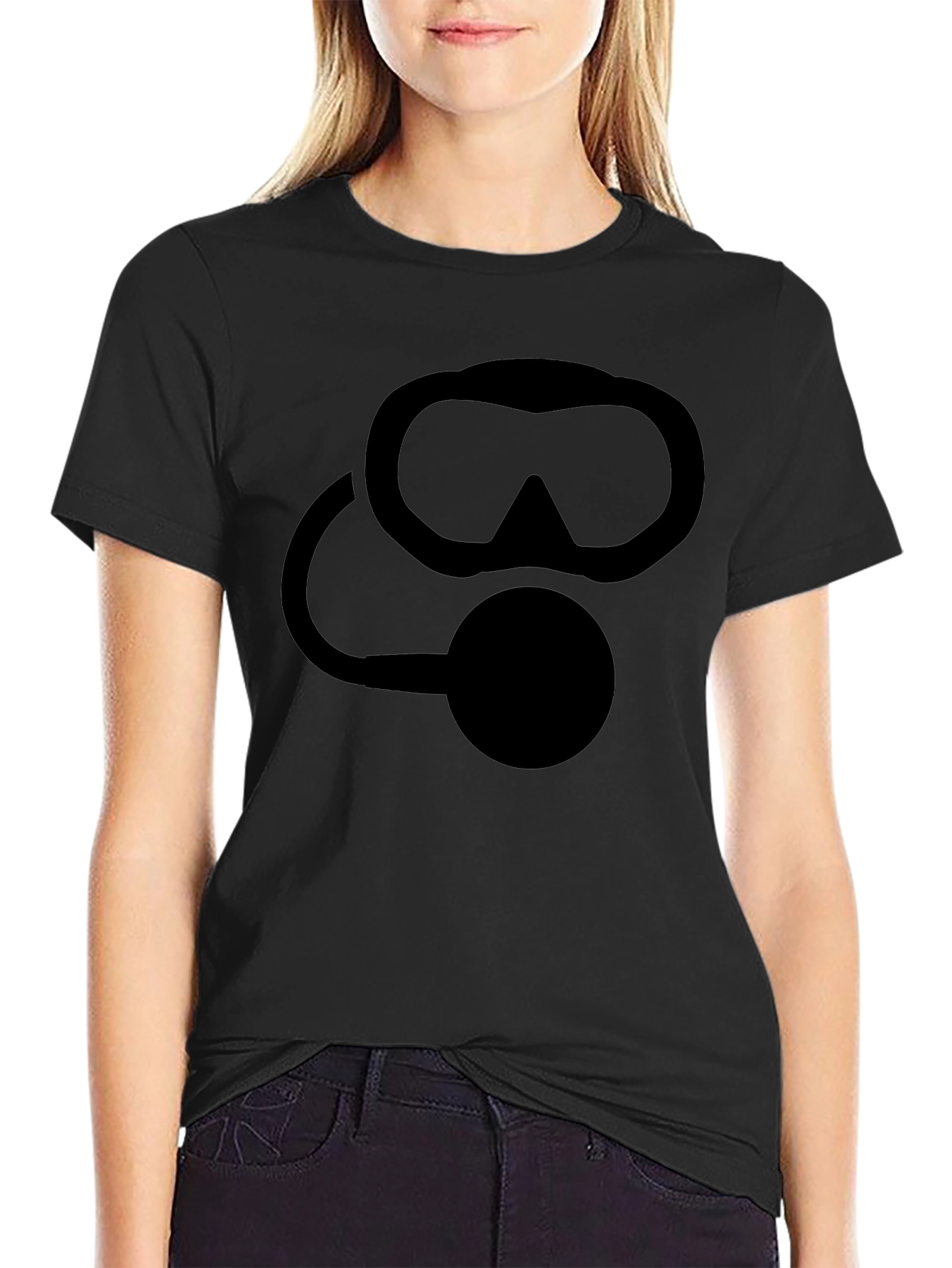 Scuba Diver Mask Graphic T-Shirt - Black