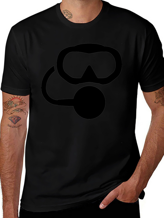 Scuba Diver Mask Graphic T-Shirt - Black