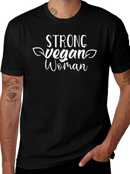 Strong Vegan Woman Black T-Shirt