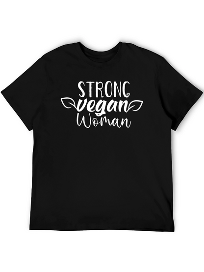 Strong Vegan Woman Black T-Shirt