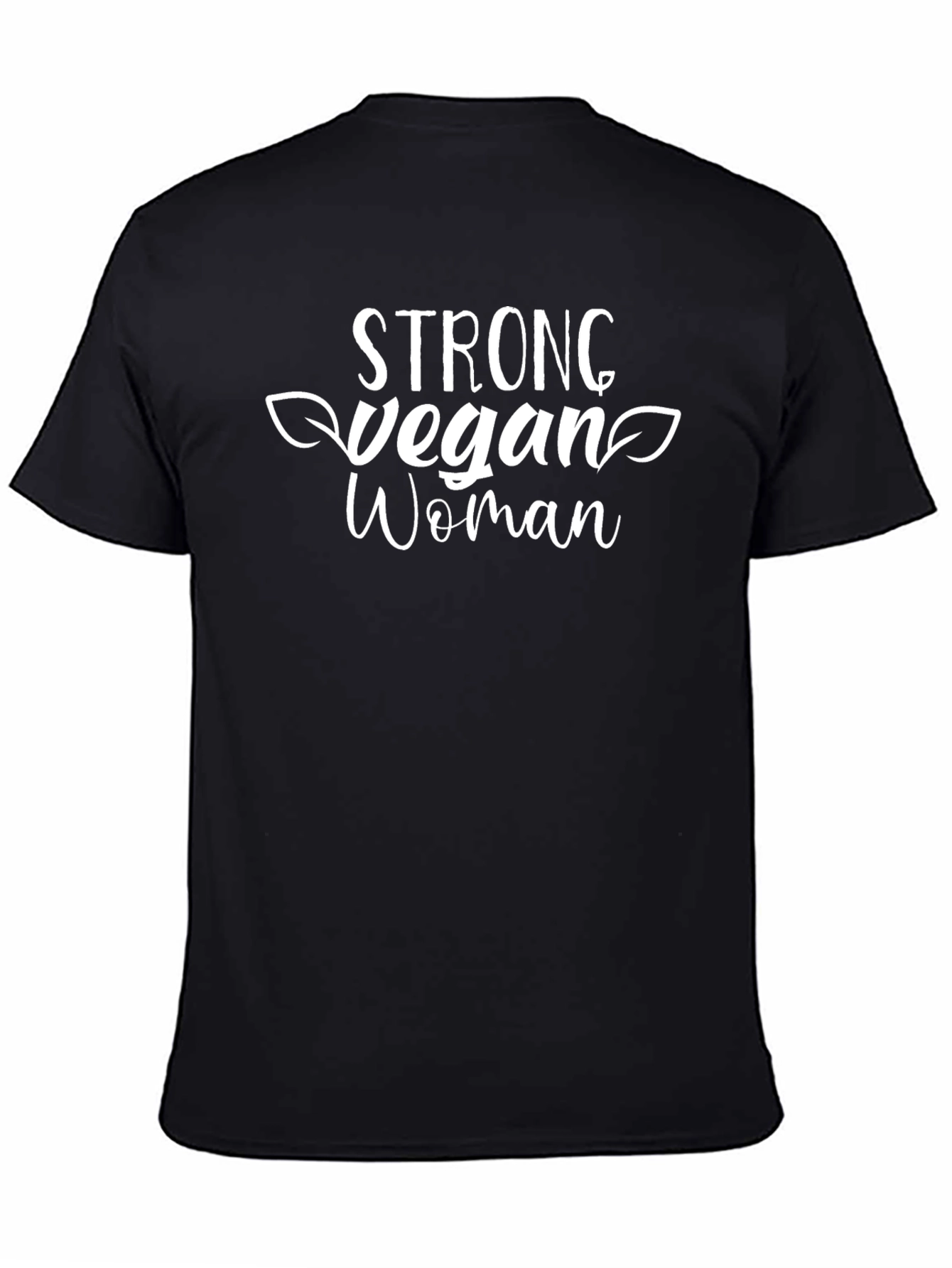 Strong Vegan Woman Black T-Shirt
