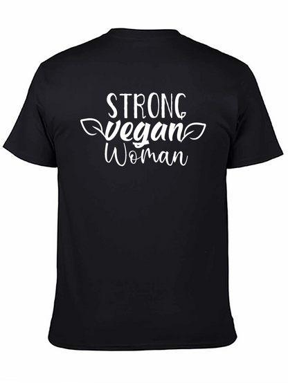 Strong Vegan Woman Black T-Shirt