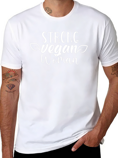 Strong Vegan Woman Black T-Shirt