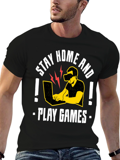 Stay Home and Play Games Graphic Tee