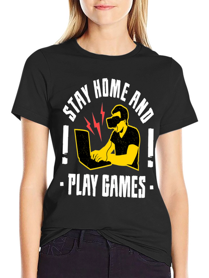 Stay Home and Play Games Graphic Tee