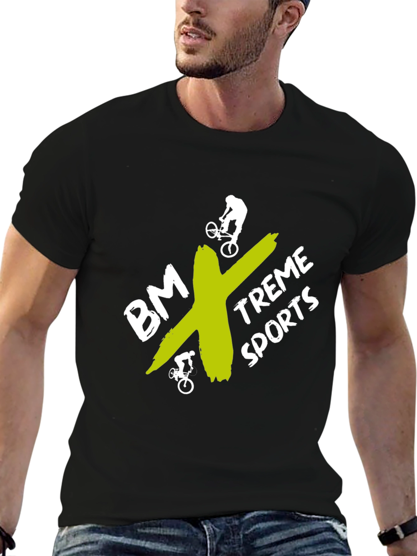 BMX-Treme Sports Graphic Tee - Black Cotton Blend