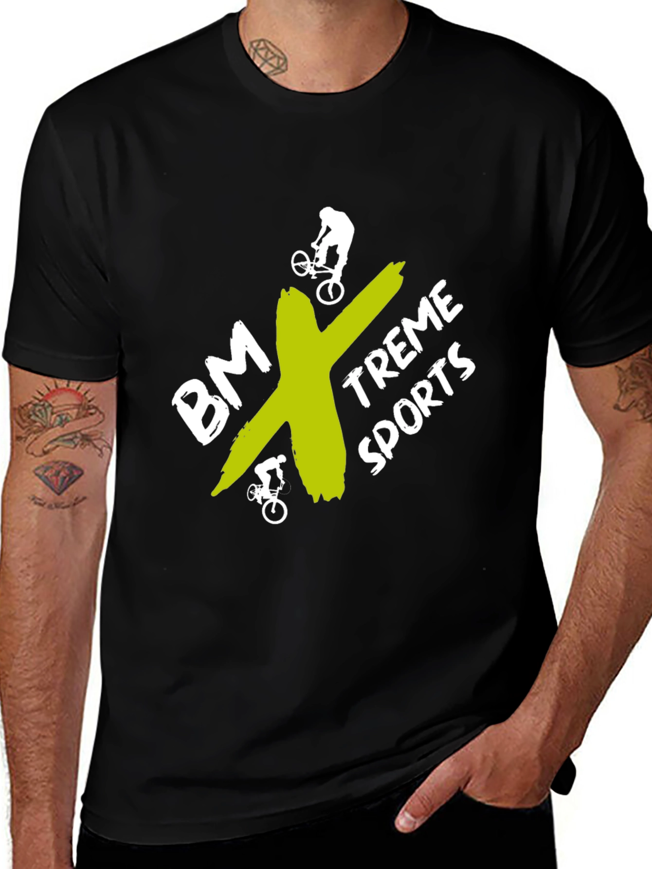 BMX-Treme Sports Graphic Tee - Black Cotton Blend