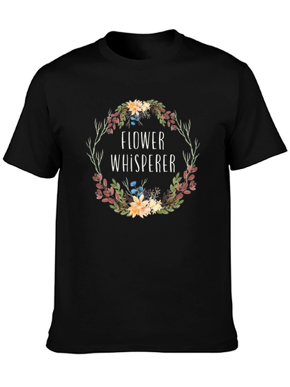 Flower Whisperer Graphic Tee - Botanical Wreath Design