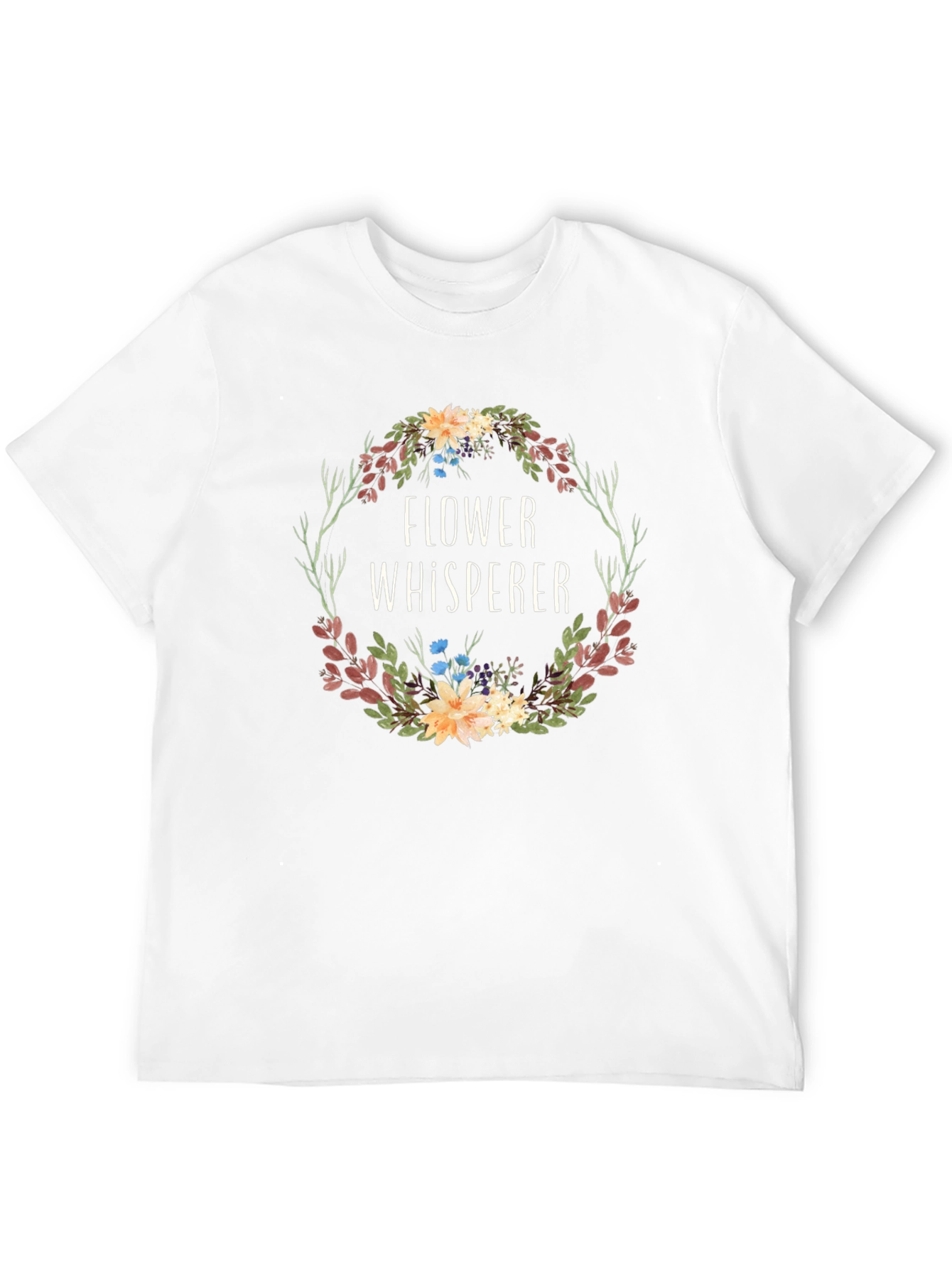 Flower Whisperer Graphic Tee - Botanical Wreath Design