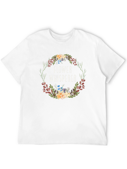 Flower Whisperer Graphic Tee - Botanical Wreath Design