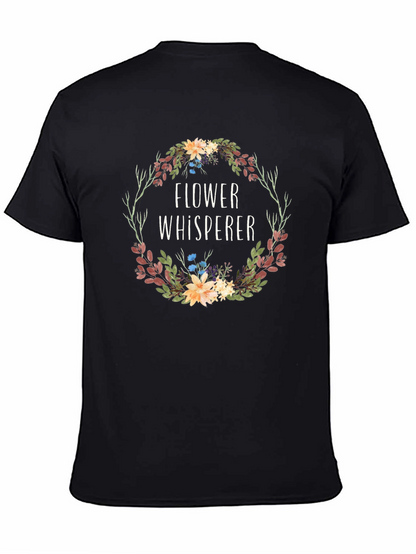 Flower Whisperer Graphic Tee - Botanical Wreath Design