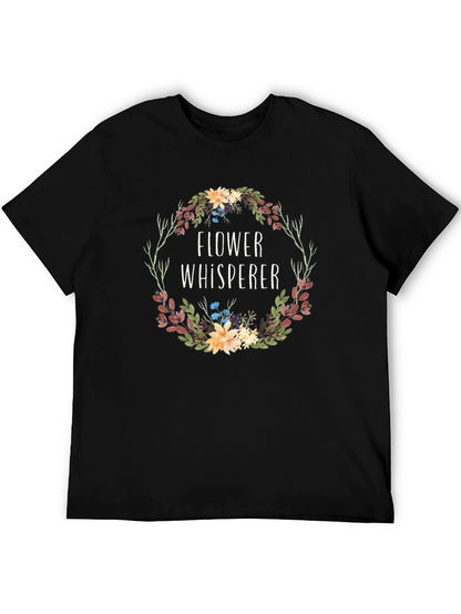 Flower Whisperer Graphic Tee - Botanical Wreath Design