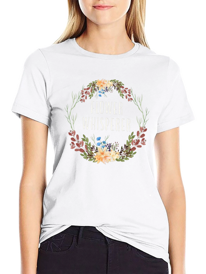 Flower Whisperer Graphic Tee - Botanical Wreath Design