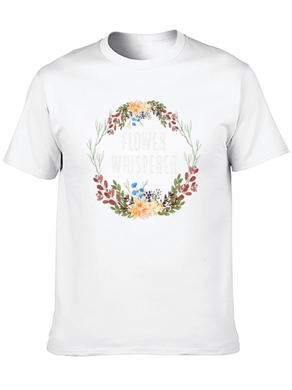 Flower Whisperer Graphic Tee - Botanical Wreath Design