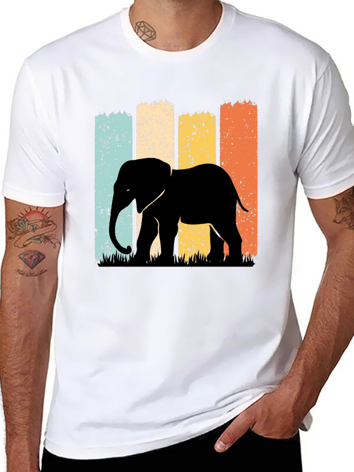 Retro Elephant Graphic T-Shirt - Classic Style
