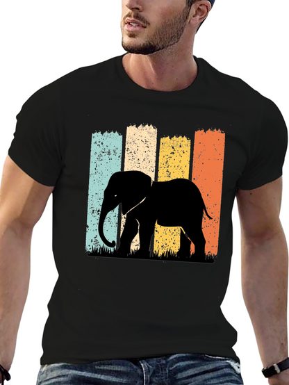 Retro Elephant Graphic T-Shirt - Classic Style