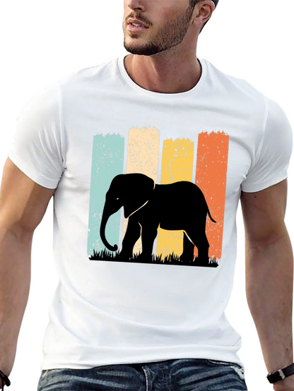 Retro Elephant Graphic T-Shirt - Classic Style